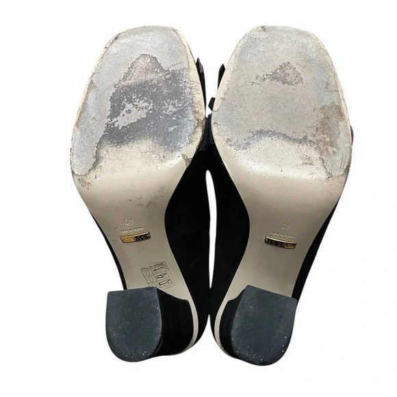 Gucci GG Marmont Fringe Suede Platform Heeled Pumps - Picture 6 of 7